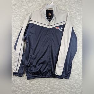 New England Patriots Polyester Jacket Full Zip Men's Large NFL Embroidered